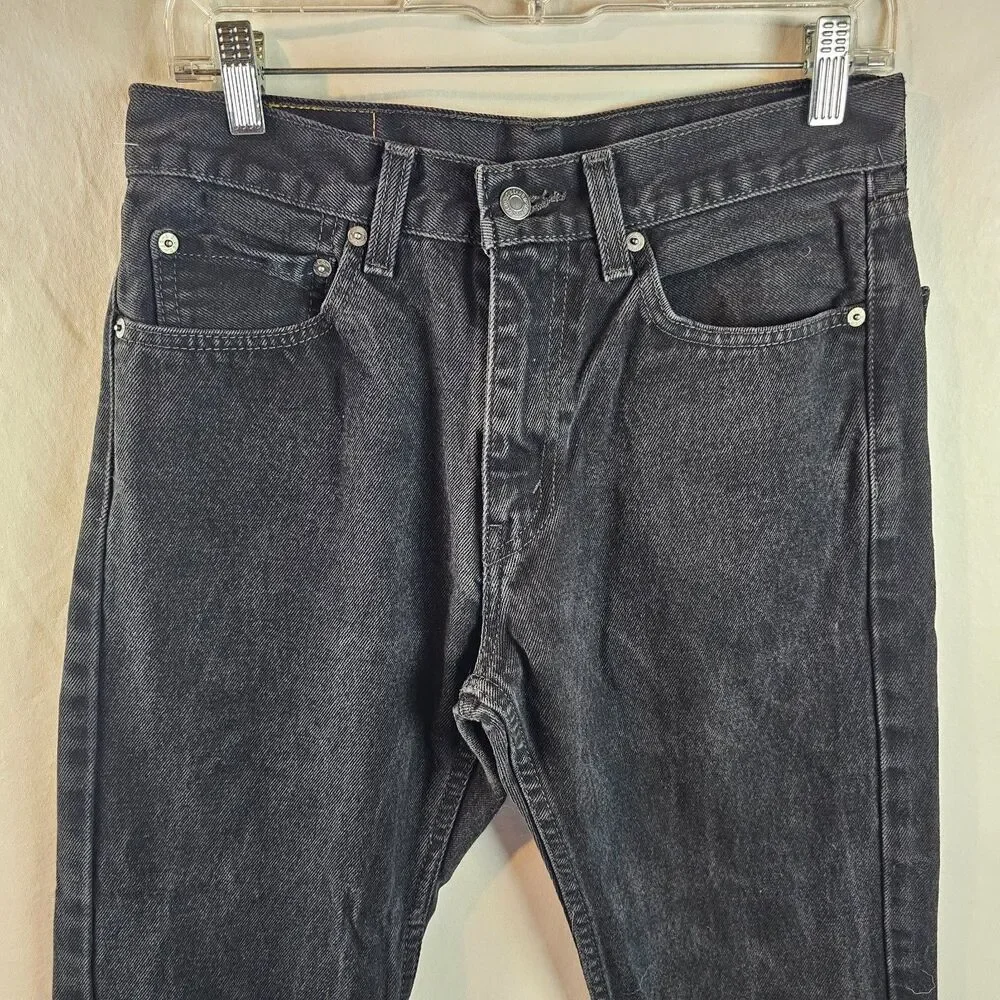Levi's 505 Jeans Mens 31x30 Black Straight Leg Denim Classic Casual Skater